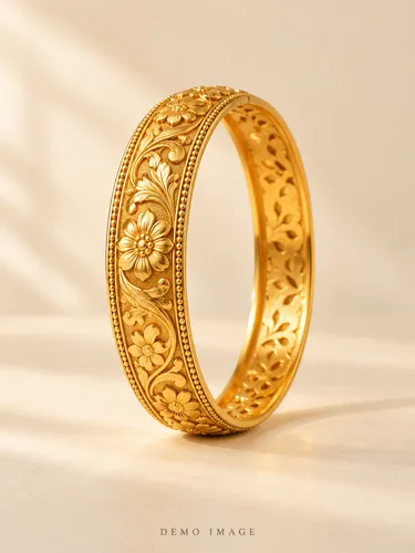 AI-generated demo image of Heritage Bangle; fictional gold-plated jewellery