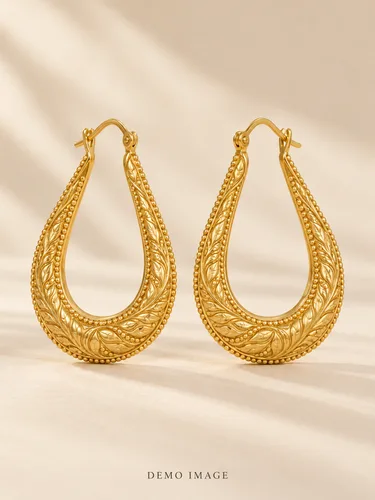 AI-generated demo image of Teardrop Earrings; fictional gold-plated jewellery
