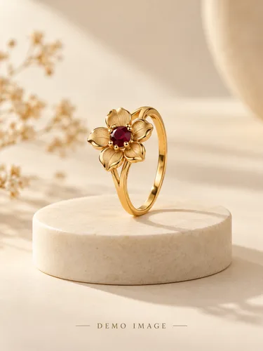 AI-generated demo image of floral ring; not real merchandise